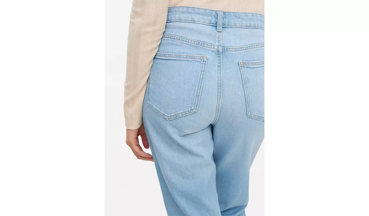 Bleach Washed Denim Relaxed Straight Jeans 16R