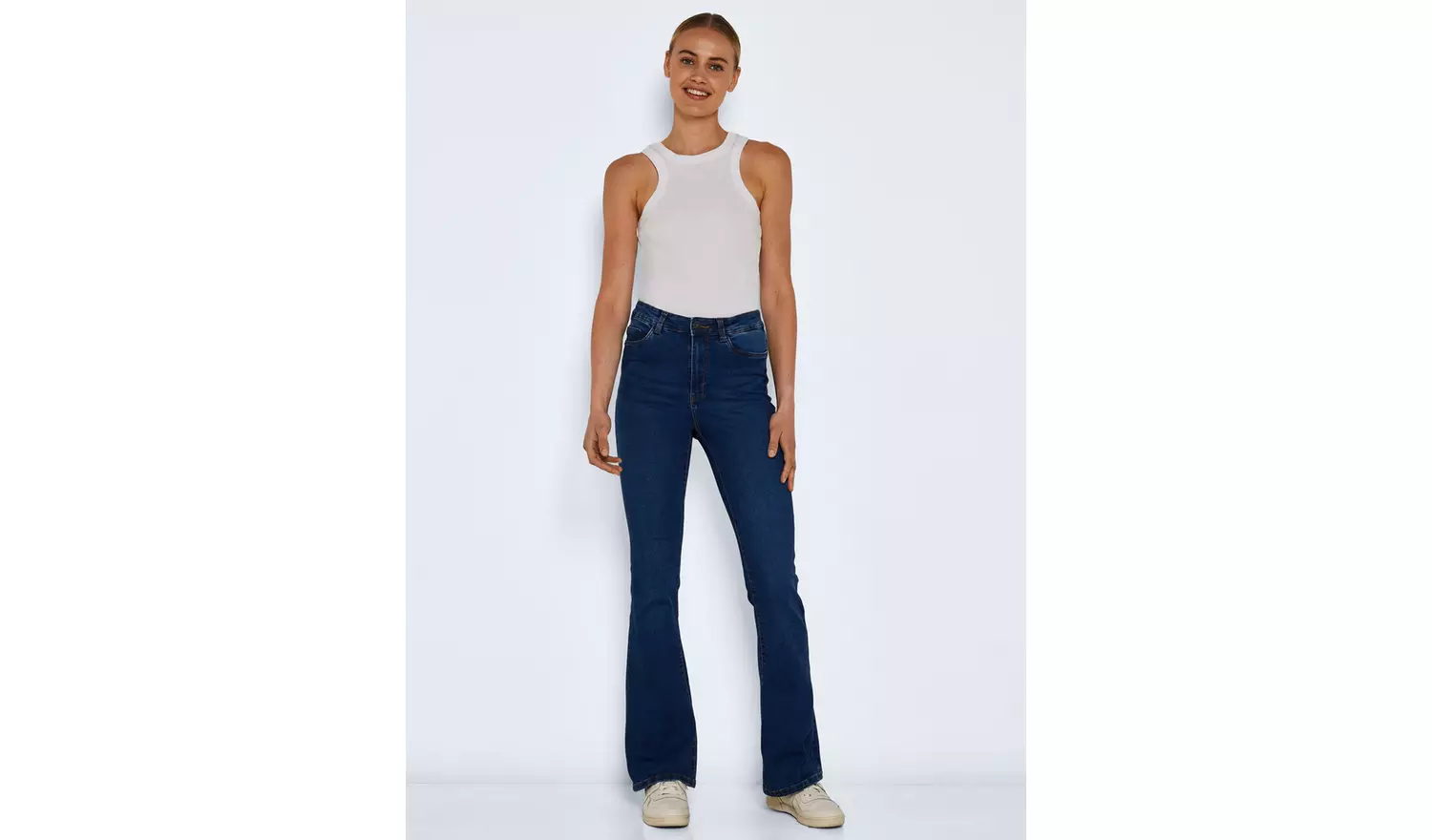 NOISY MAY High Waisted Flared Jeans Blue 28R
