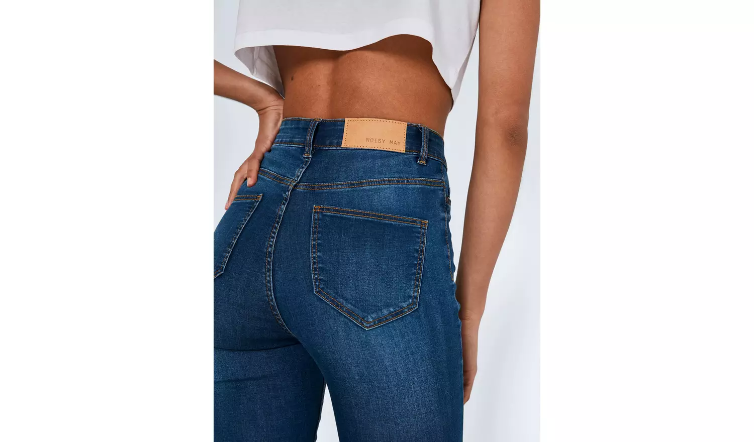 NOISY MAY High Waisted Skinny Jeans Blue 28L