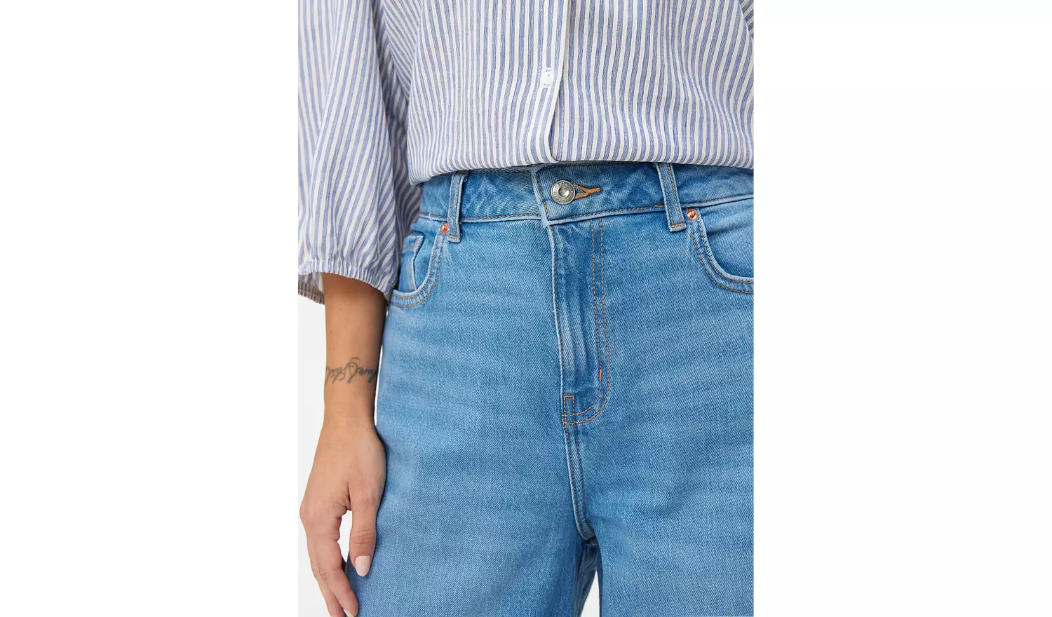 Mid Denim Barrel Leg Jeans 14L