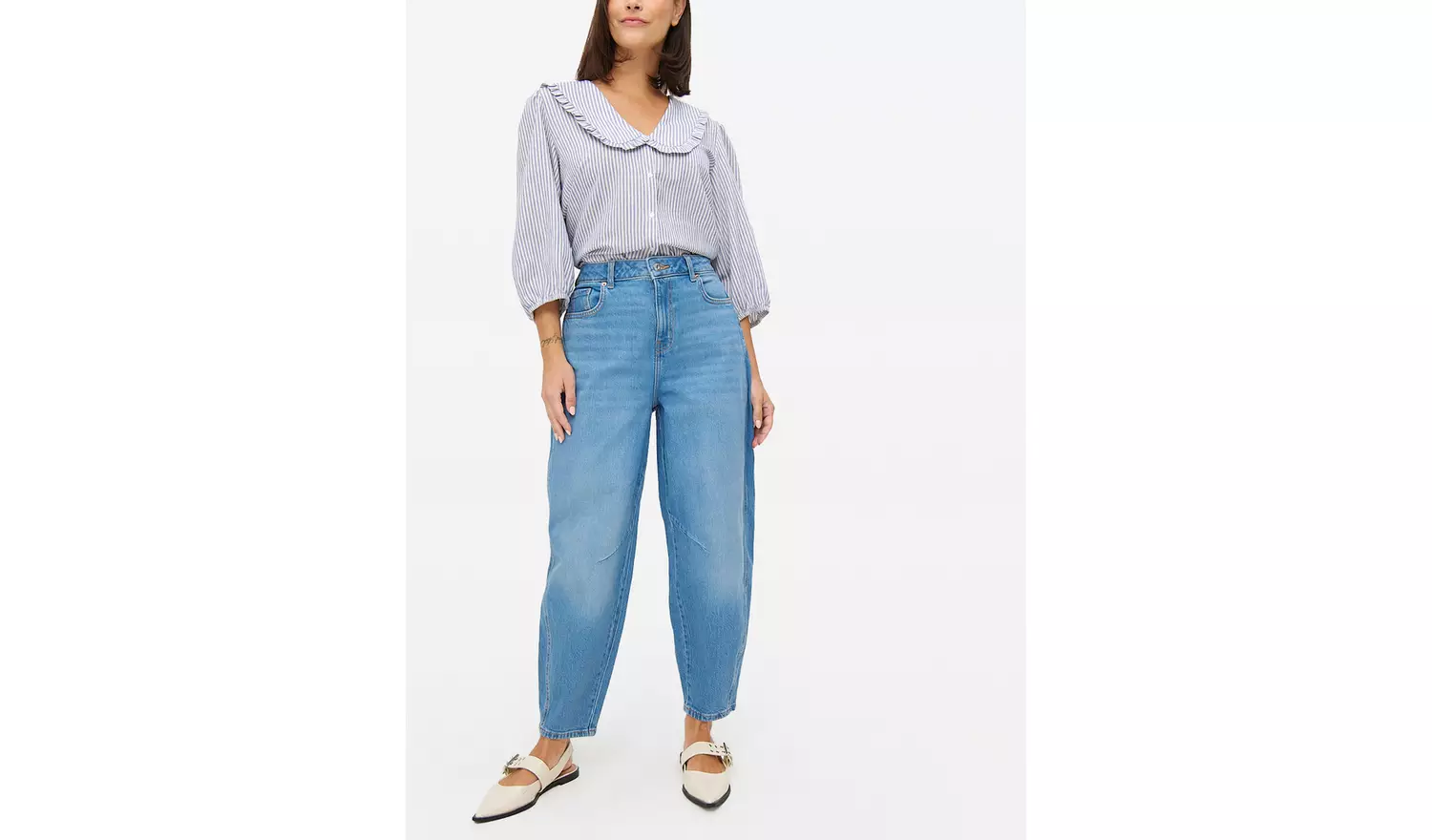 Mid Denim Barrel Leg Jeans 20L