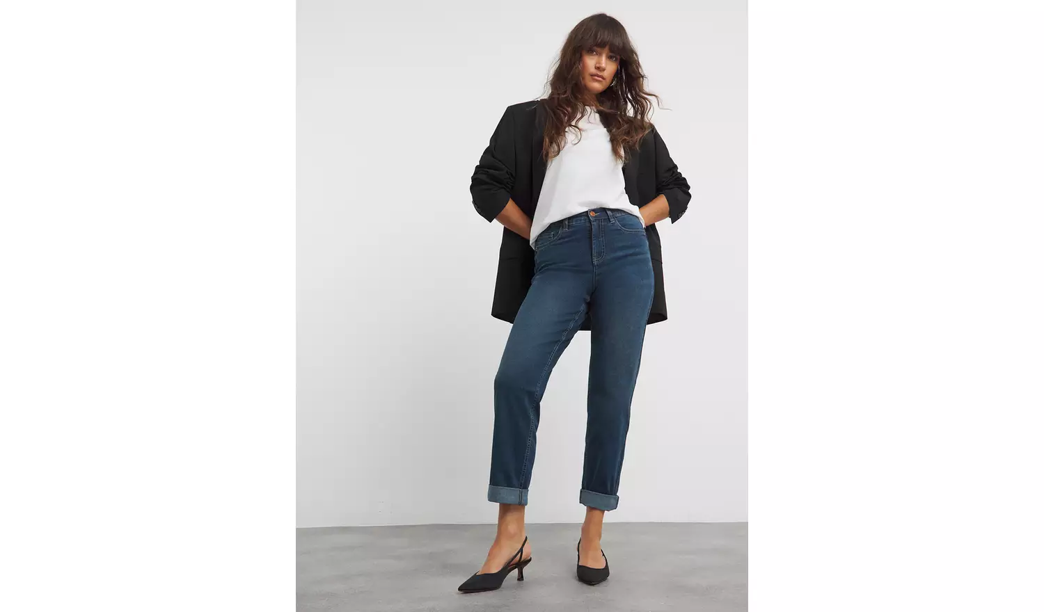 SIMPLY BE 24/7 Boyfriend Jean Mid Blue 24