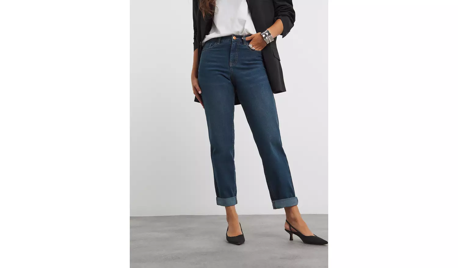 SIMPLY BE 24/7 Boyfriend Jean Mid Blue 28