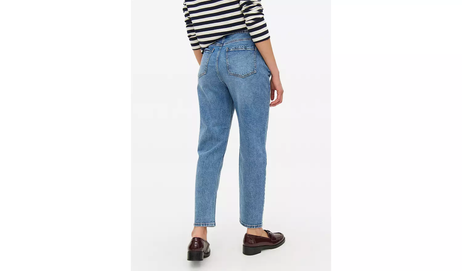 Mid Rinse Denim High Rise Mom Jeans 12L