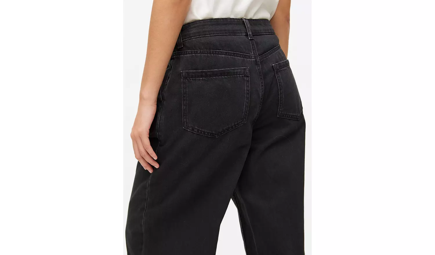 Black Denim Ultra Wide Leg Jeans 8R