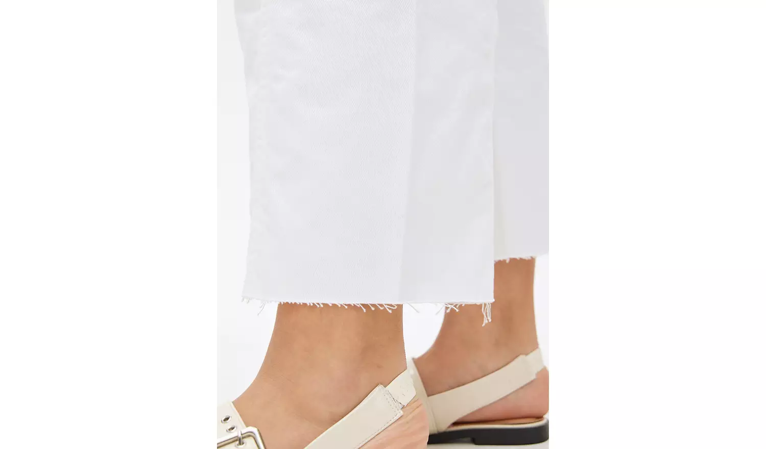 White Relaxed Denim Barrel Leg Jeans20L