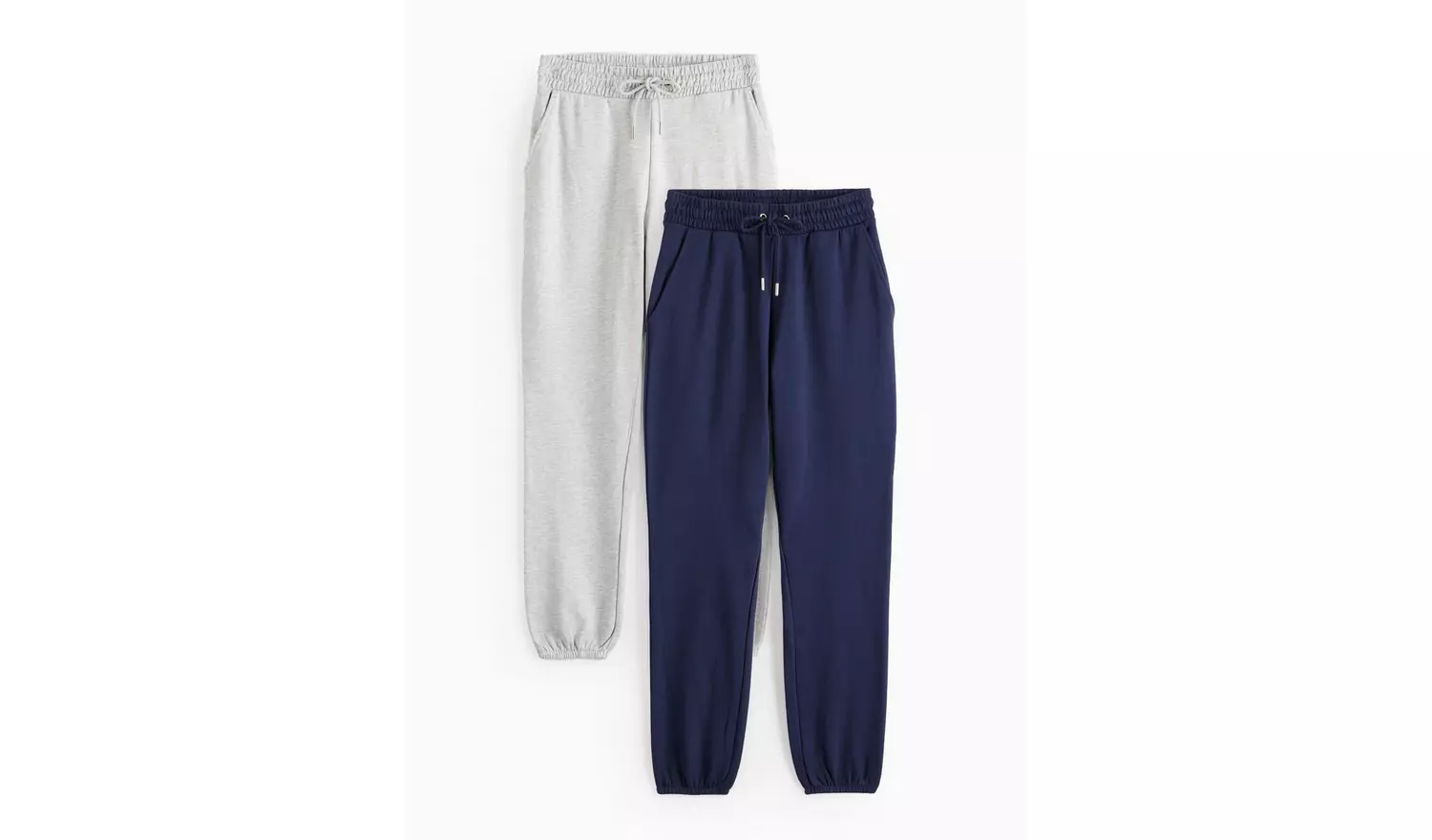 Grey Marl and Navy Joggers 2 Pack S