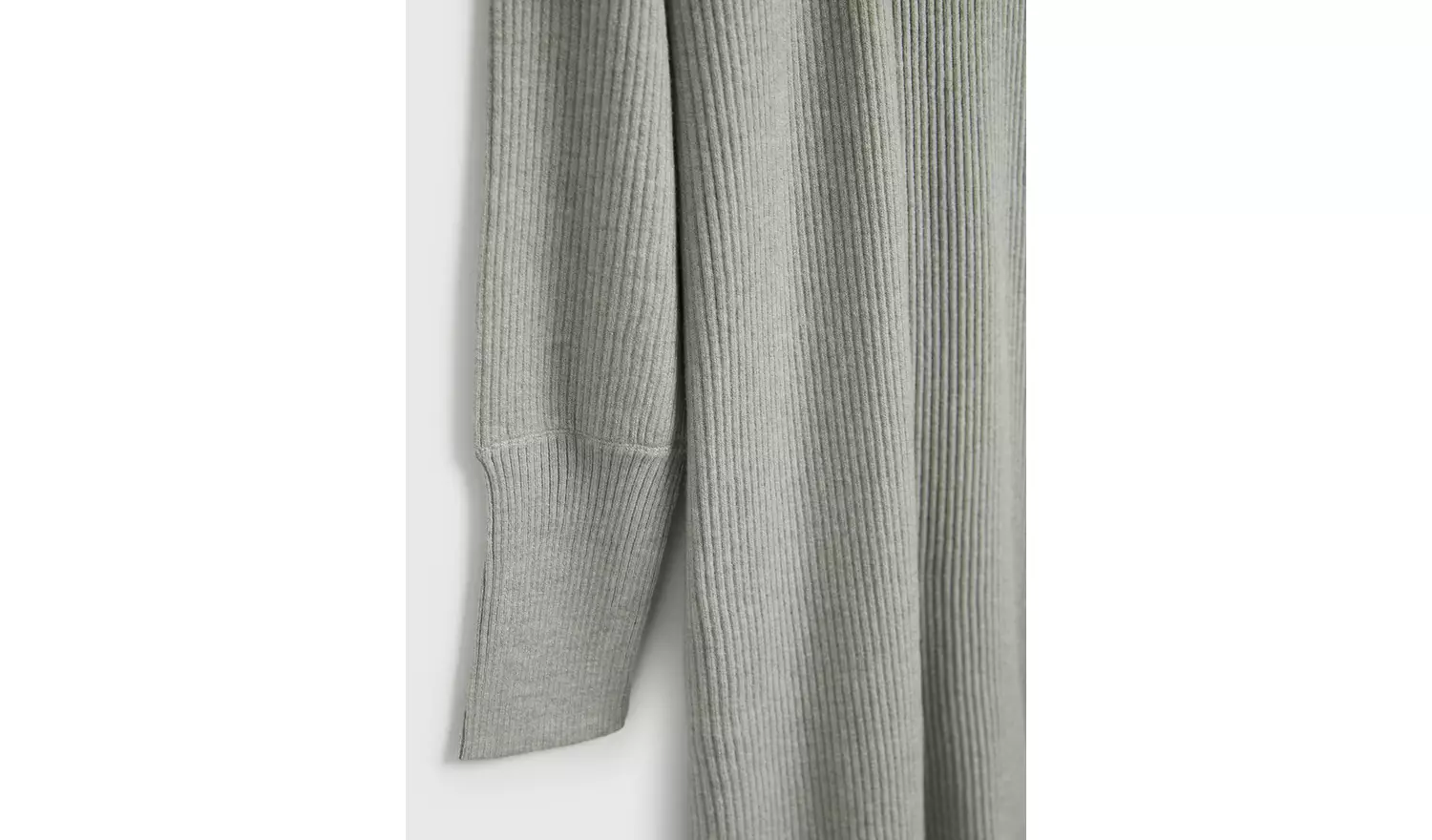 Grey Ribbed Knit Longline Cardigan - 16