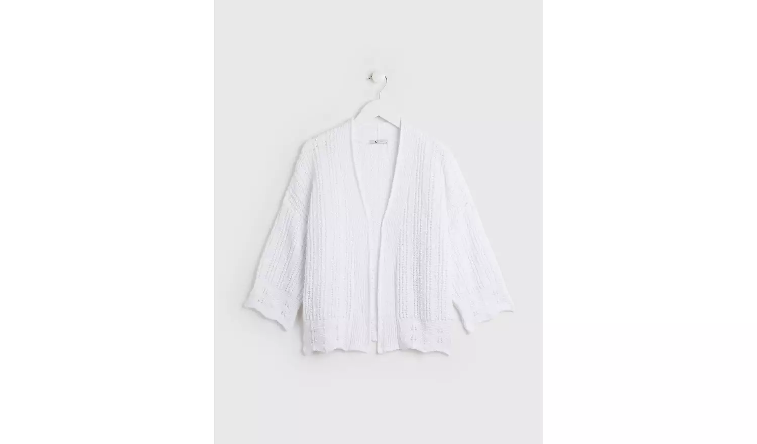 White Boucle Knit Cardigan - 24