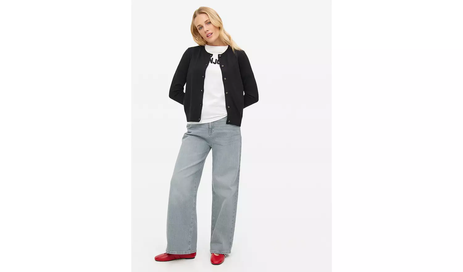 Black Soft Touch Crew Neck Cardigan 8