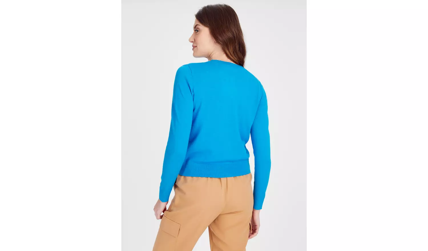 Blue Soft Touch Crew Neck Cardigan 14