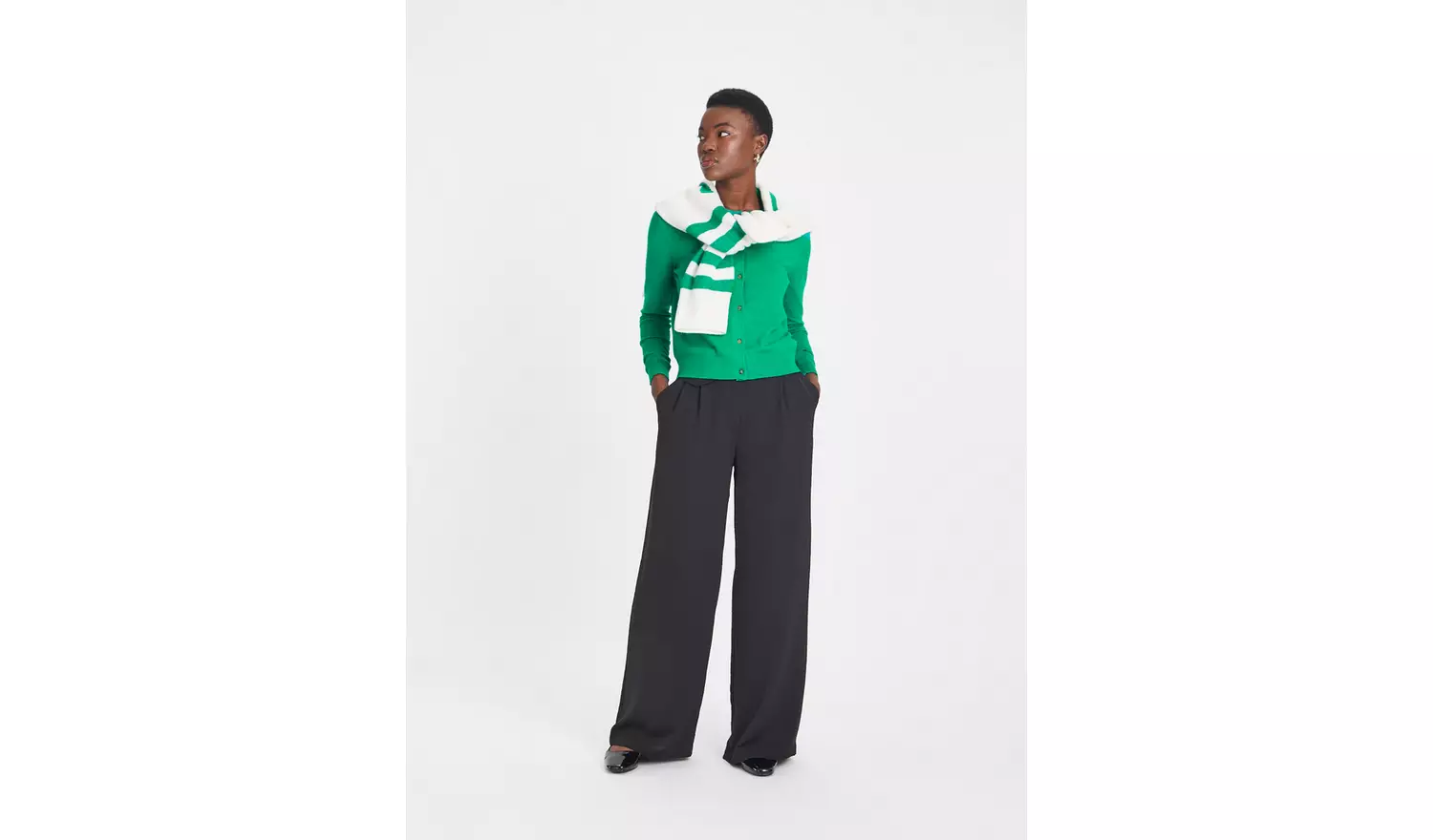 Green Soft Touch Crew Neck Cardigan 24