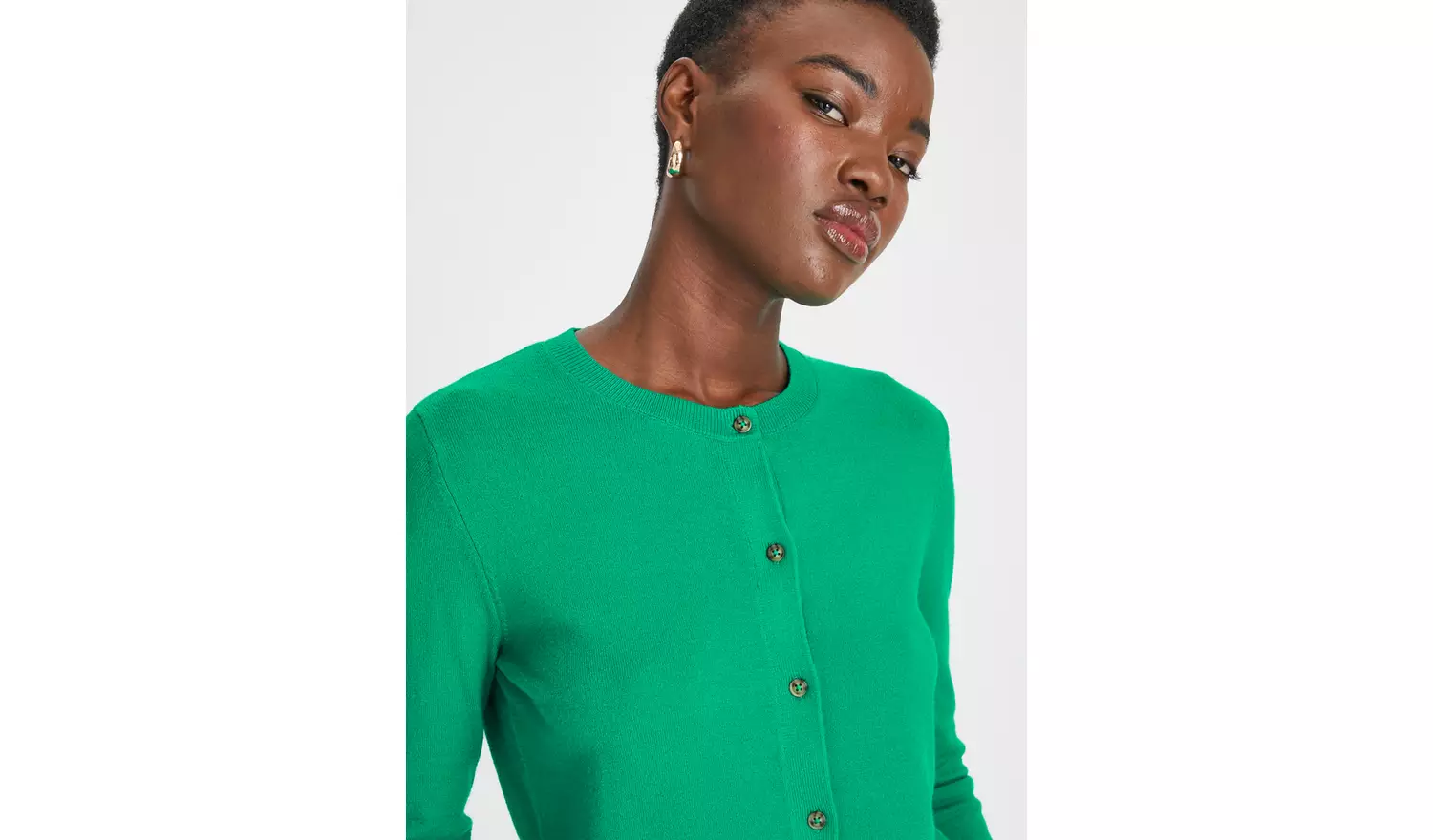 Green Soft Touch Crew Neck Cardigan 16