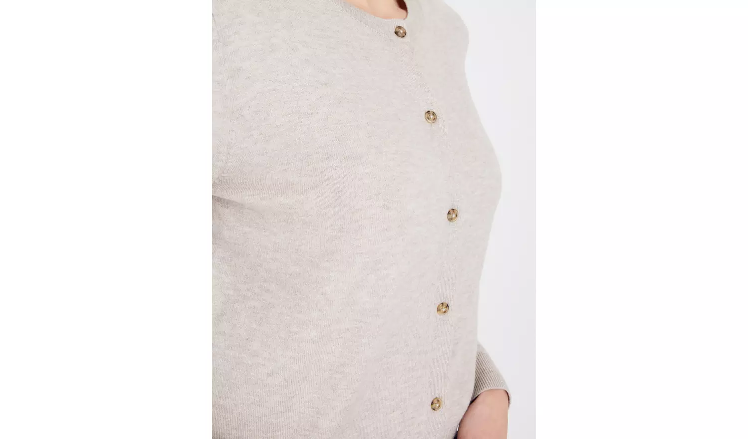 Oatmeal Soft Touch Crew Neck Cardigan 14