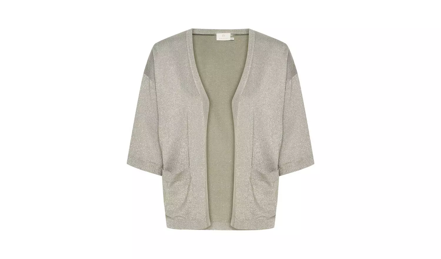 KAFFE Regina Half Sleeve Open Front Cardigan Green XS