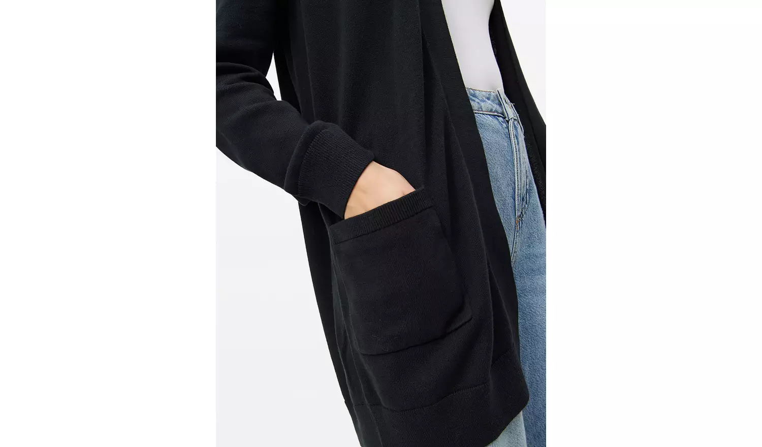Black Pocket Longline Cardigan 14
