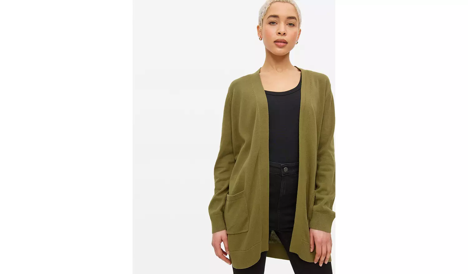 Khaki Pocket Longline Cardigan 18
