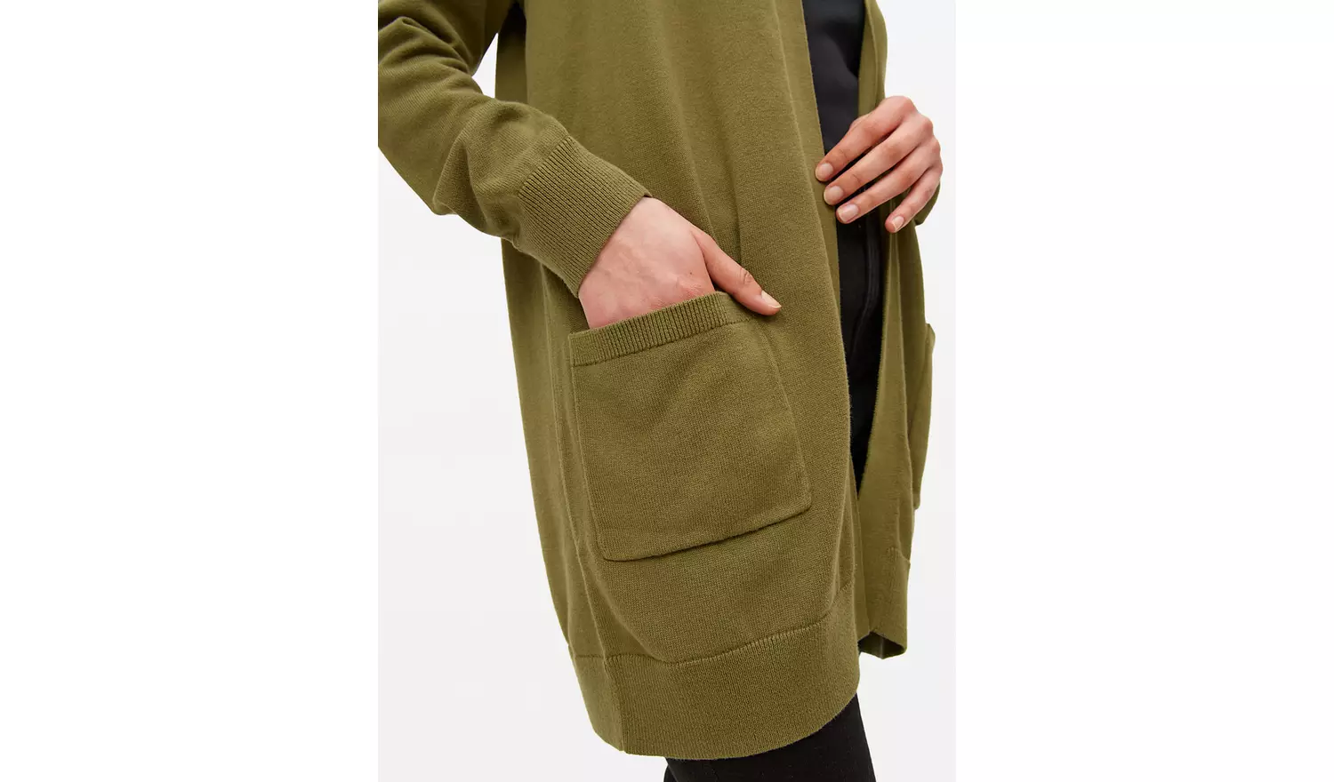 Khaki Pocket Longline Cardigan 20