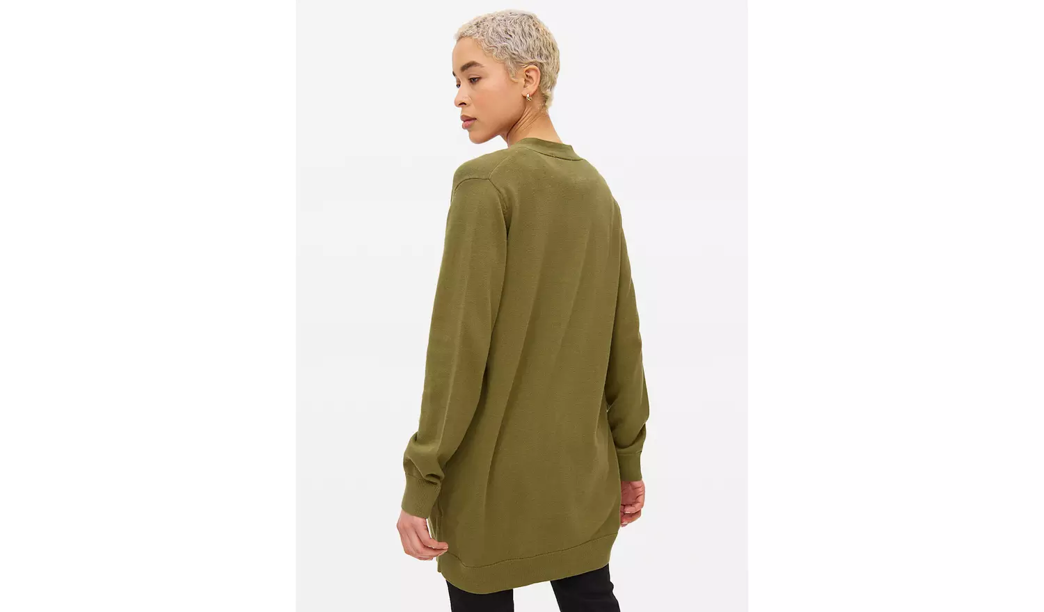 Khaki Pocket Longline Cardigan 14