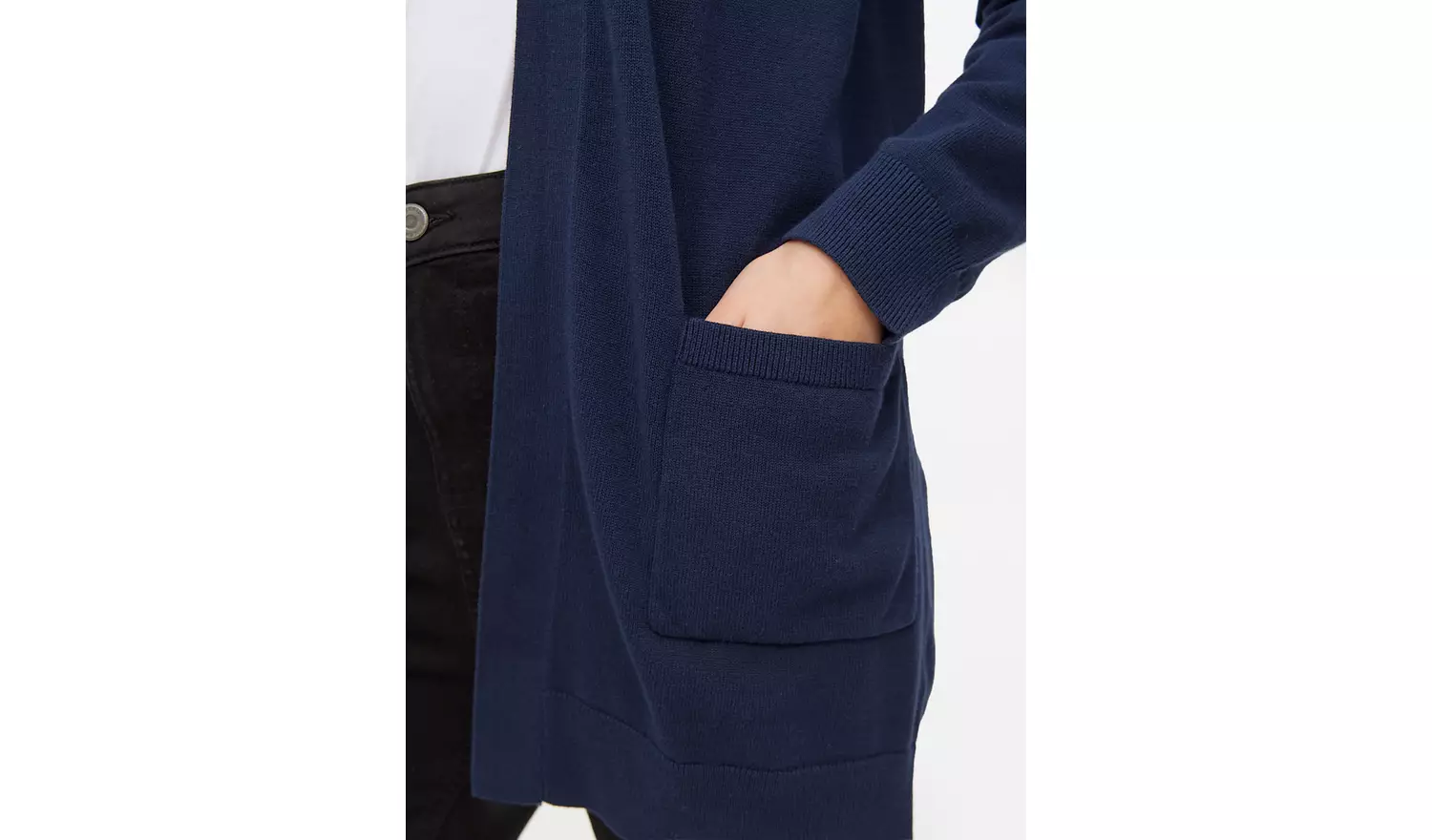 Navy Pocket Longline Cardigan 8