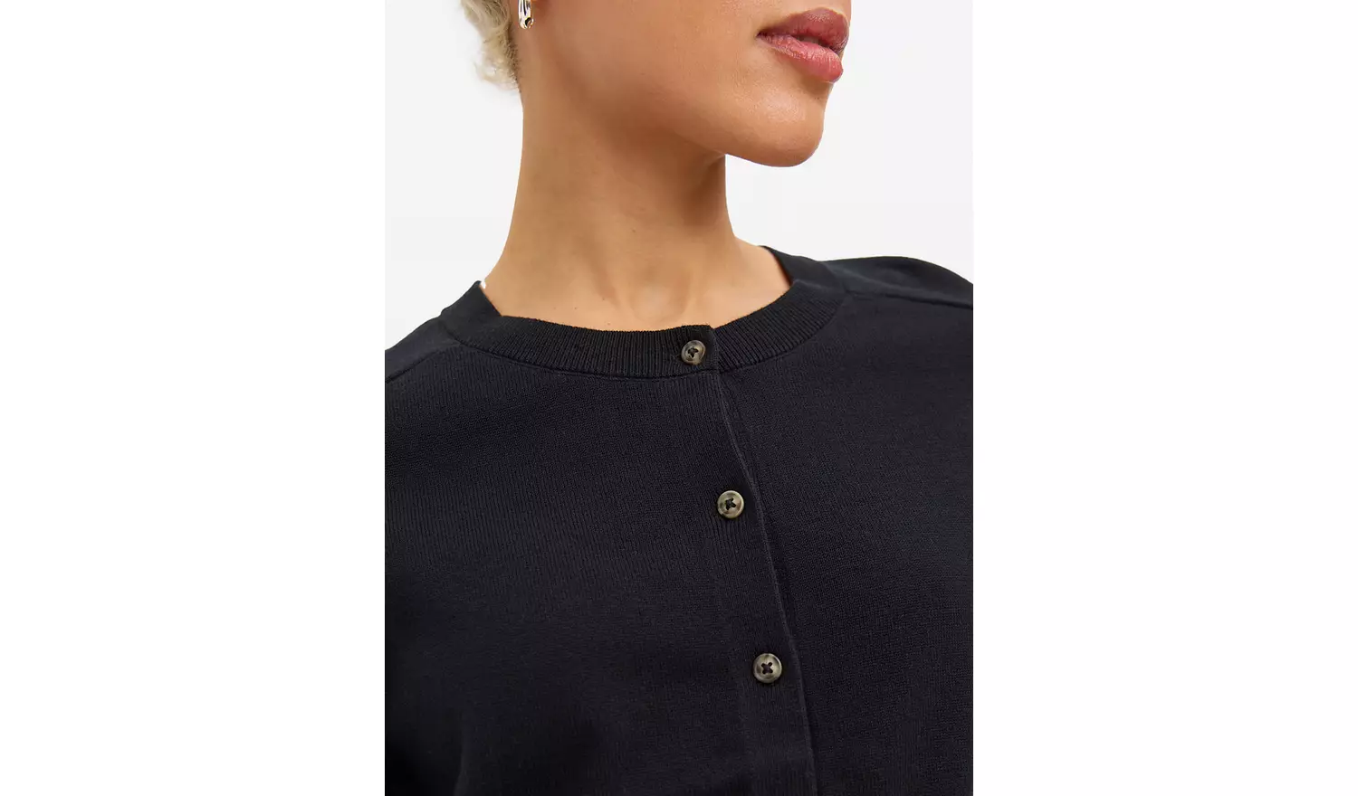 Black Raglan Short Sleeve Cardigan 18