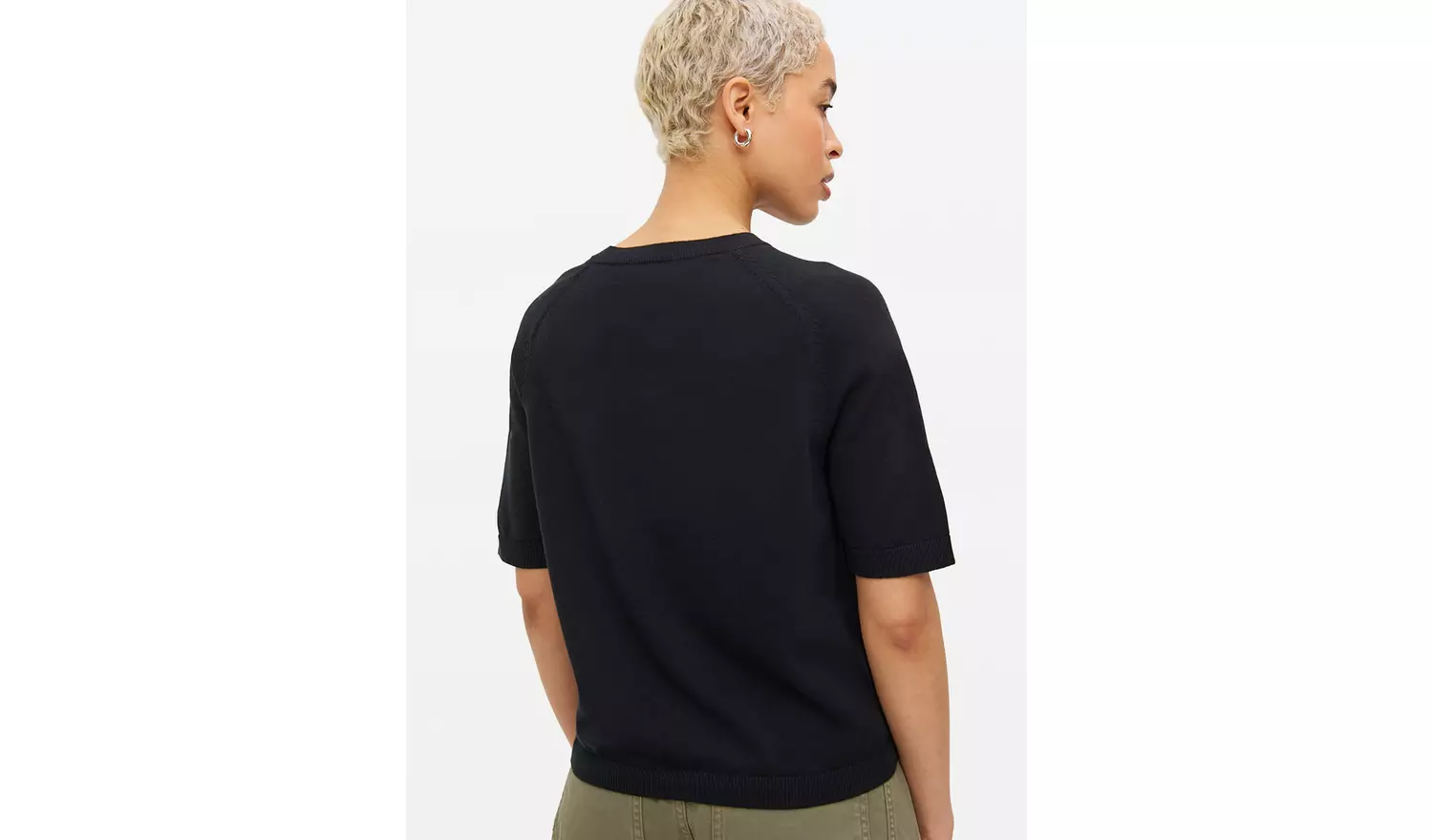 Black Raglan Short Sleeve Cardigan 18