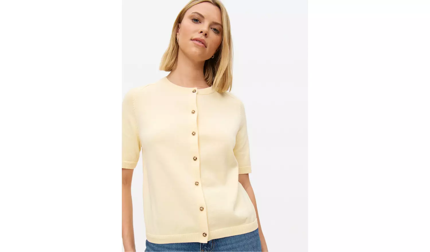 Light Yellow Raglan Short Sleeve Cardigan 14