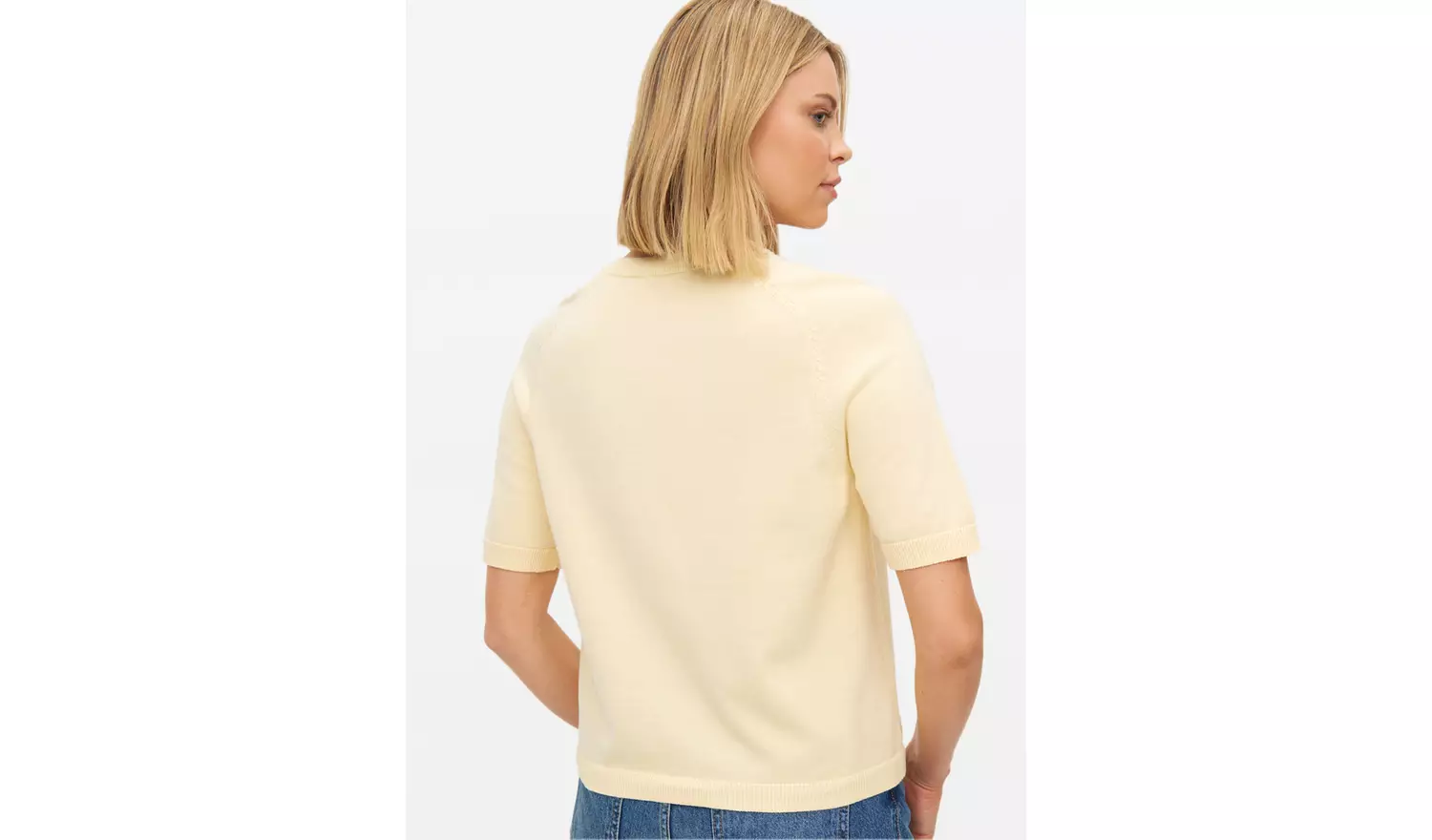 Light Yellow Raglan Short Sleeve Cardigan 14