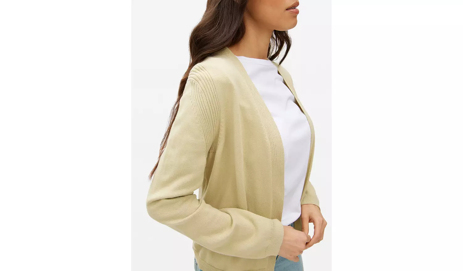 Light Khaki Core Cropped Cardigan 8