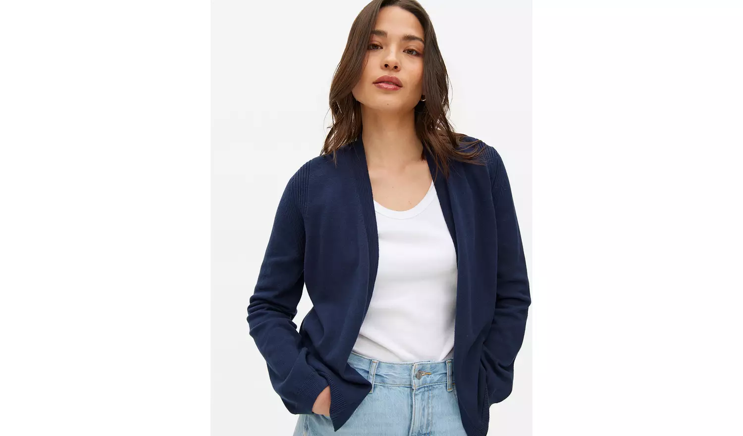 Navy Core Cropped Cardigan 8