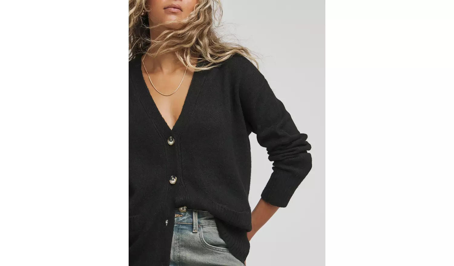 SIMPLY BE Black Boyfriend Cardigan 12-14