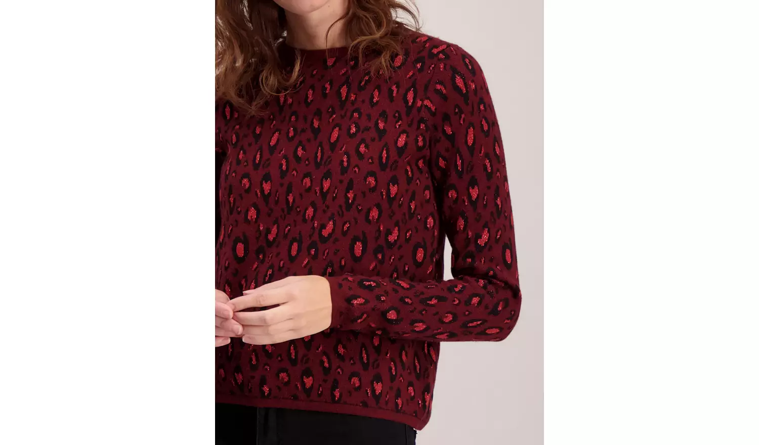 Dark Red Animal Print Jumper - 6