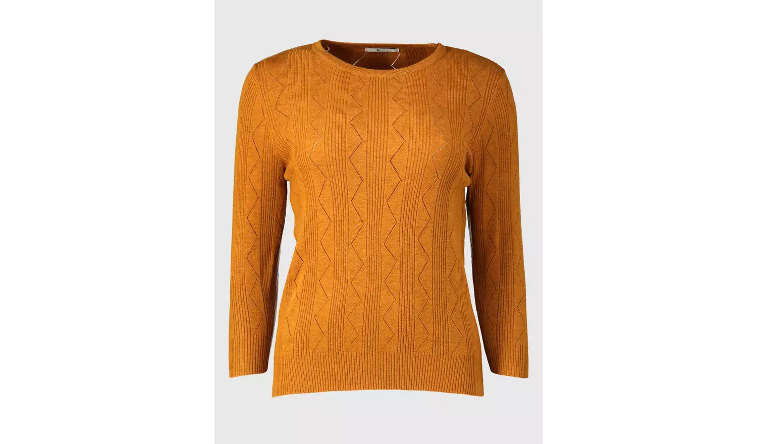 Tan Pointelle Fine Knit Jumper - 24