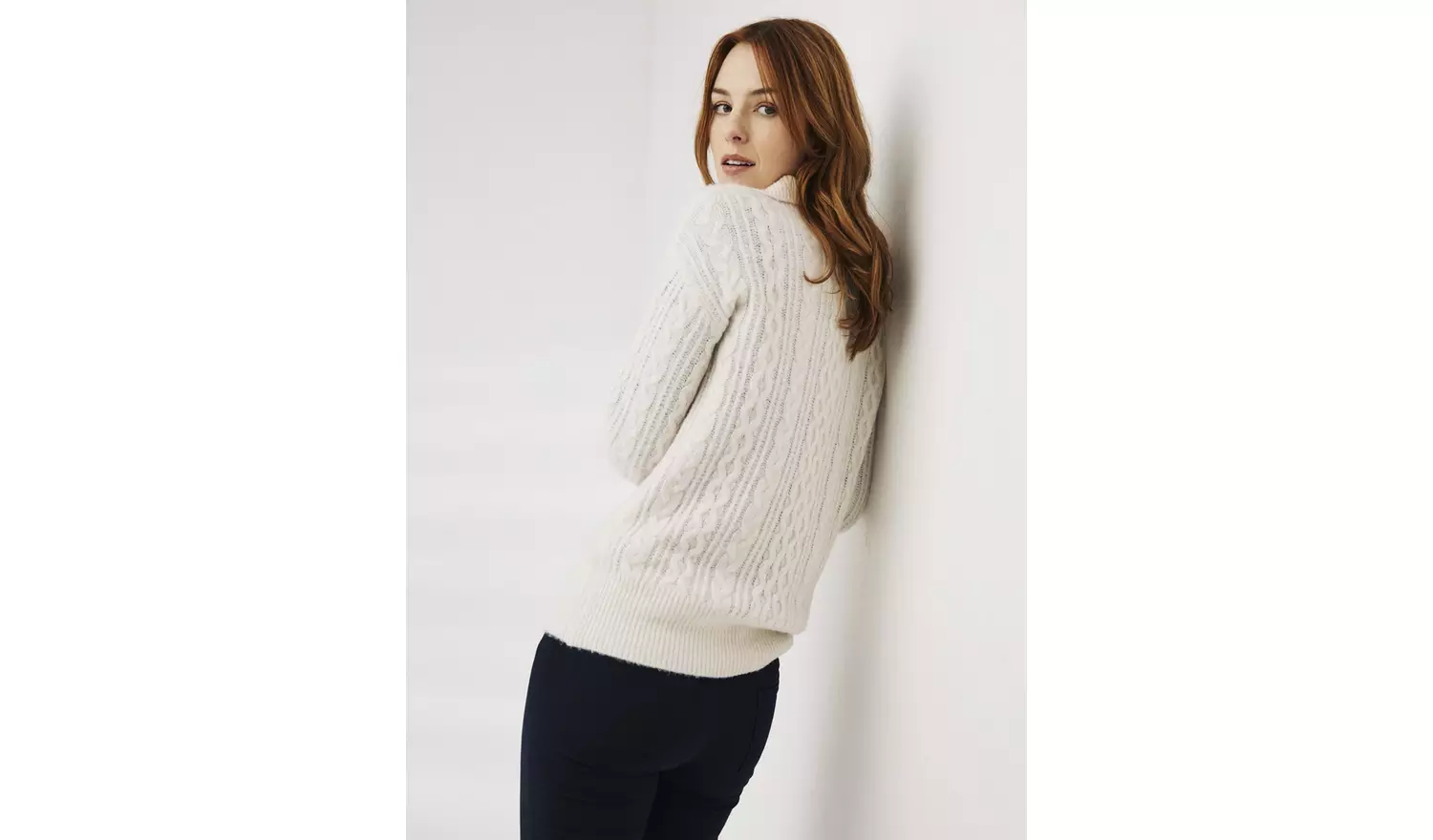 FATFACE Cream Heather Half Neck Jumper - 24