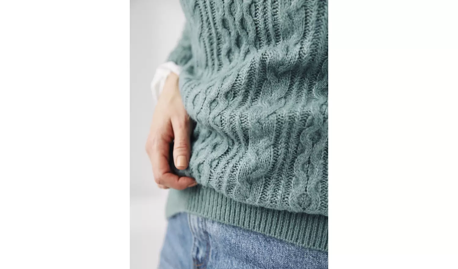 FATFACE Green Heather Half Neck Jumper - 8