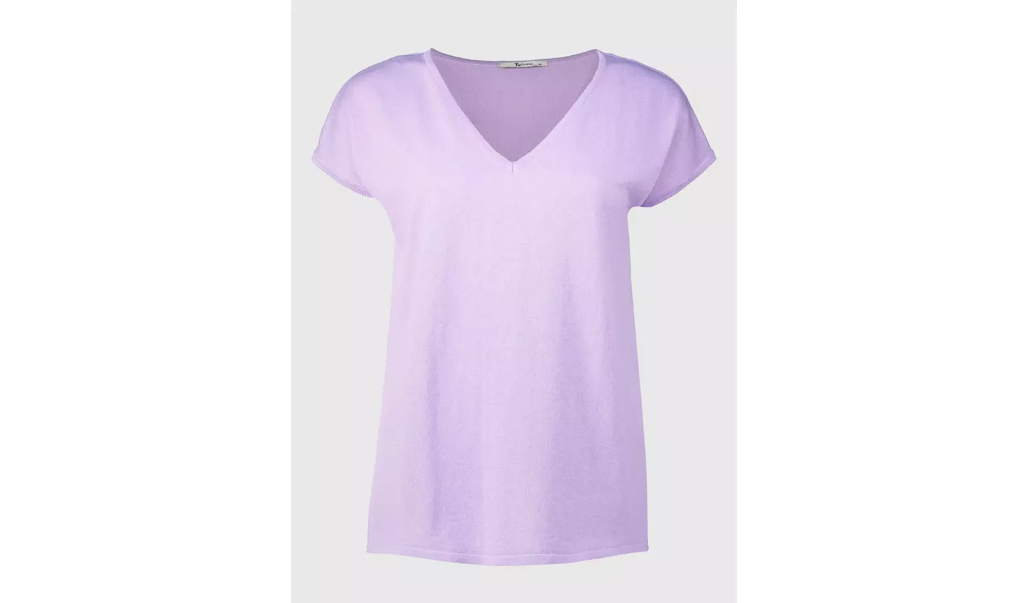 Lilac V-Neck T-Shirt With Linen - 14