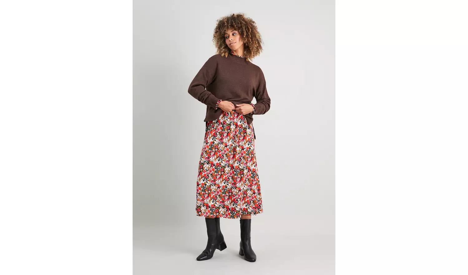 Brown High Neck Slouchy Coord Jumper - 12