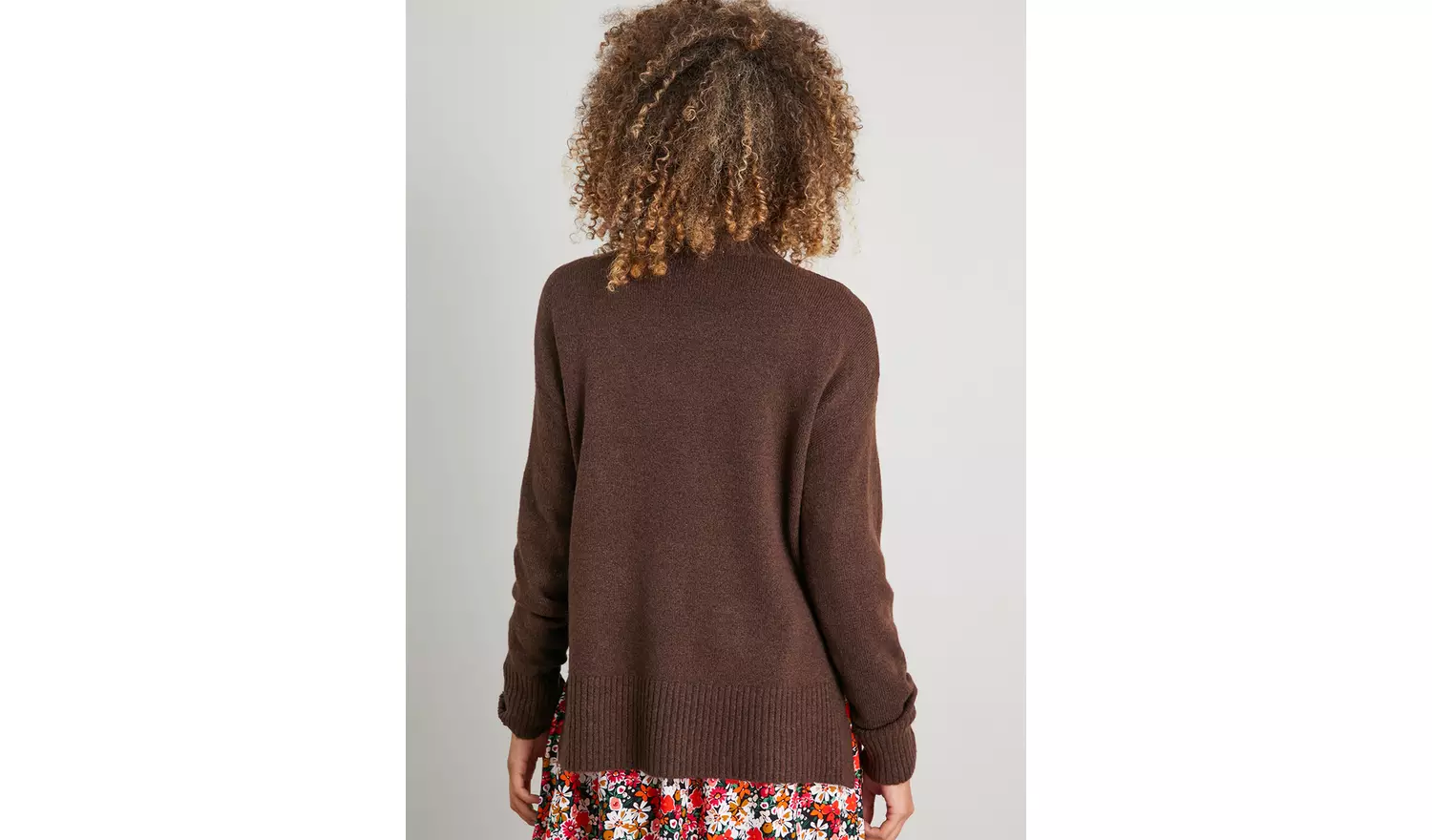 Brown High Neck Slouchy Coord Jumper - 22