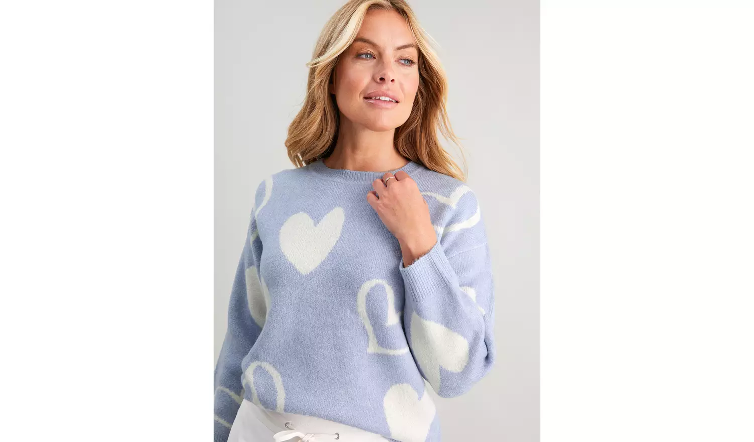 Blue & Cream Heart Jumper - 8