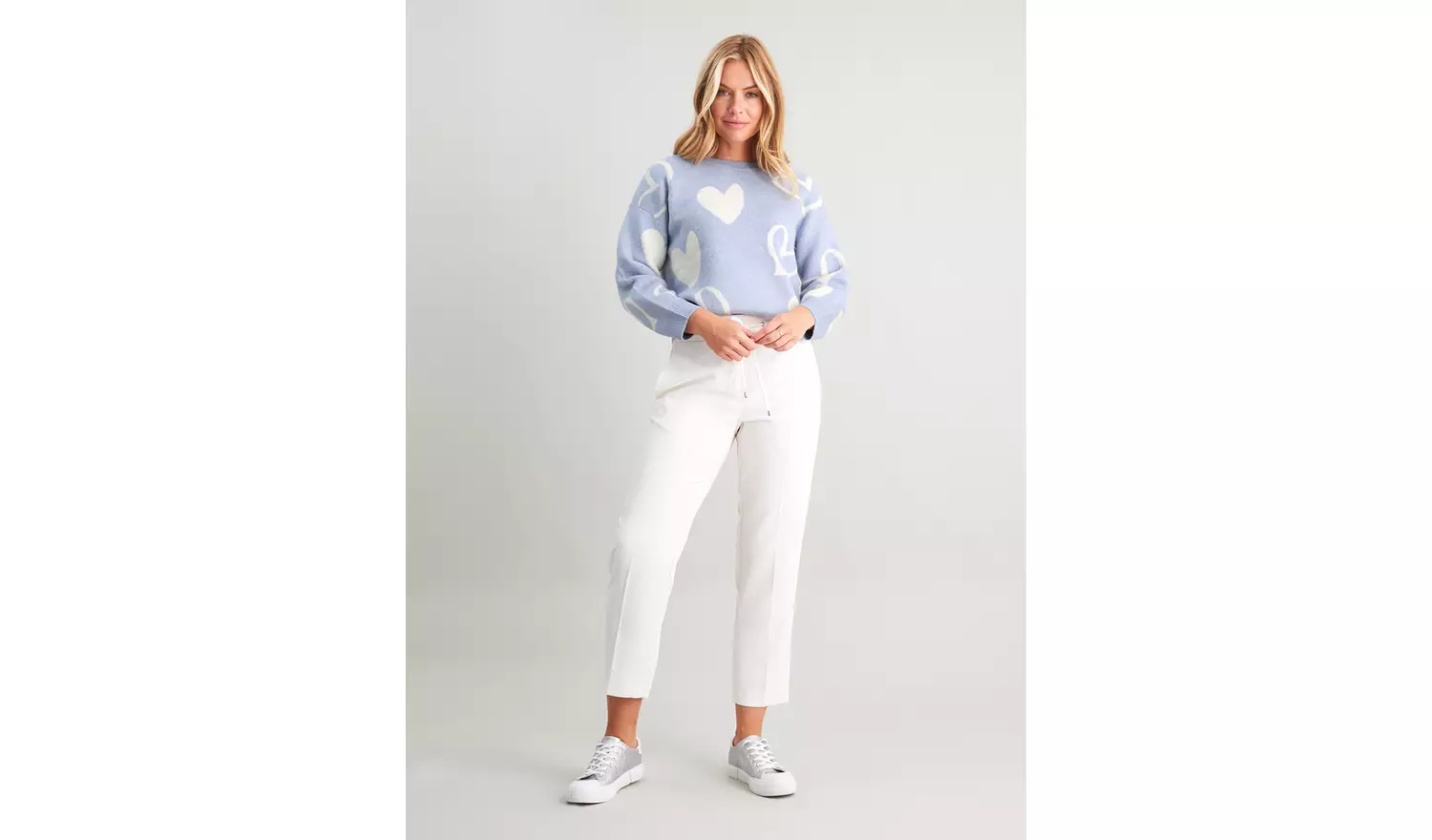 Blue & Cream Heart Jumper - 8