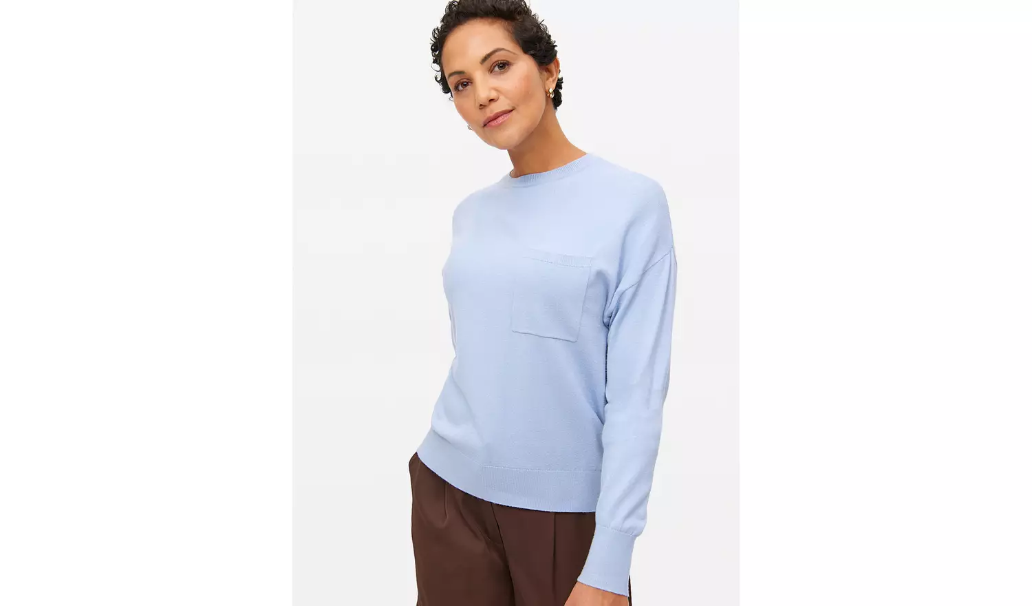 Pale Blue Soft Touch Pocket Jumper 12
