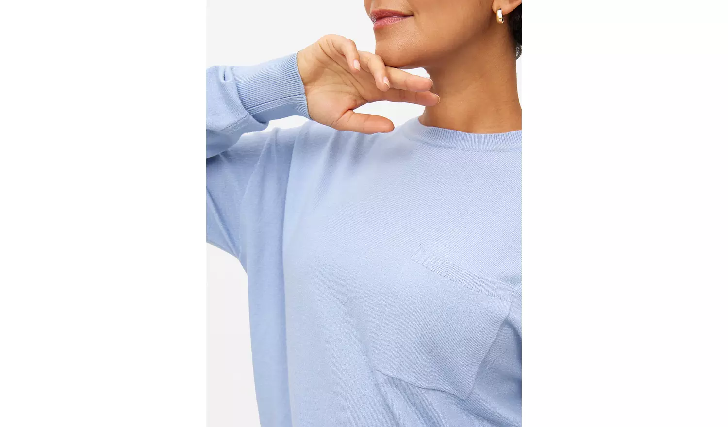 Pale Blue Soft Touch Pocket Jumper 8