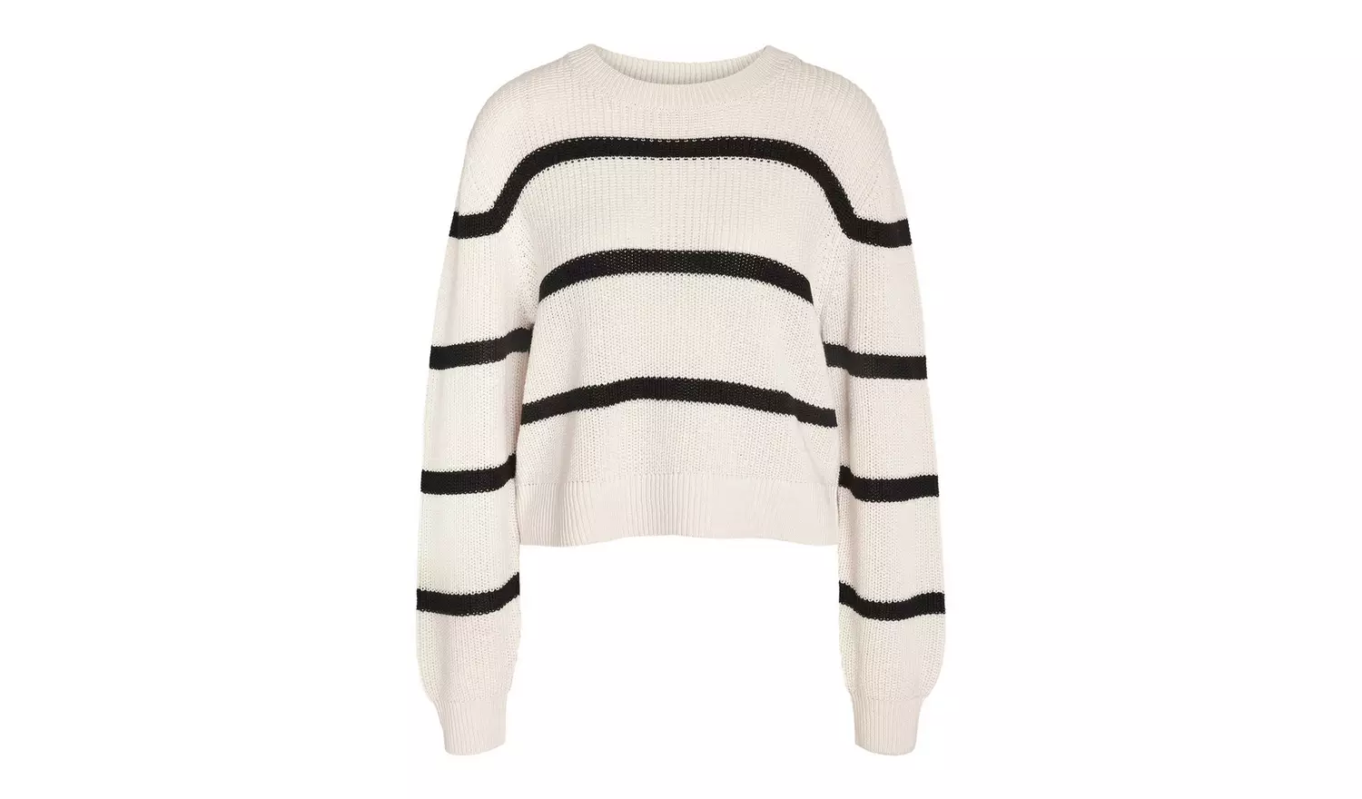 NOISY MAY Long Sleeved Knitted Jumper With Black Stripes XL
