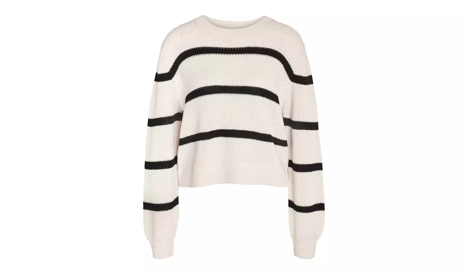 NOISY MAY Long Sleeved Knitted Jumper With Black Stripes XL