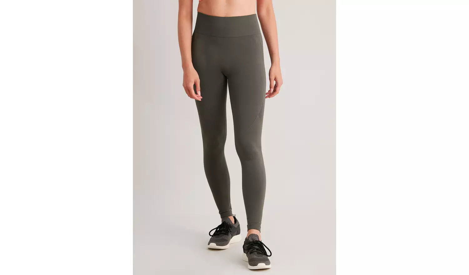 Active Khaki Seamless Leggings - M