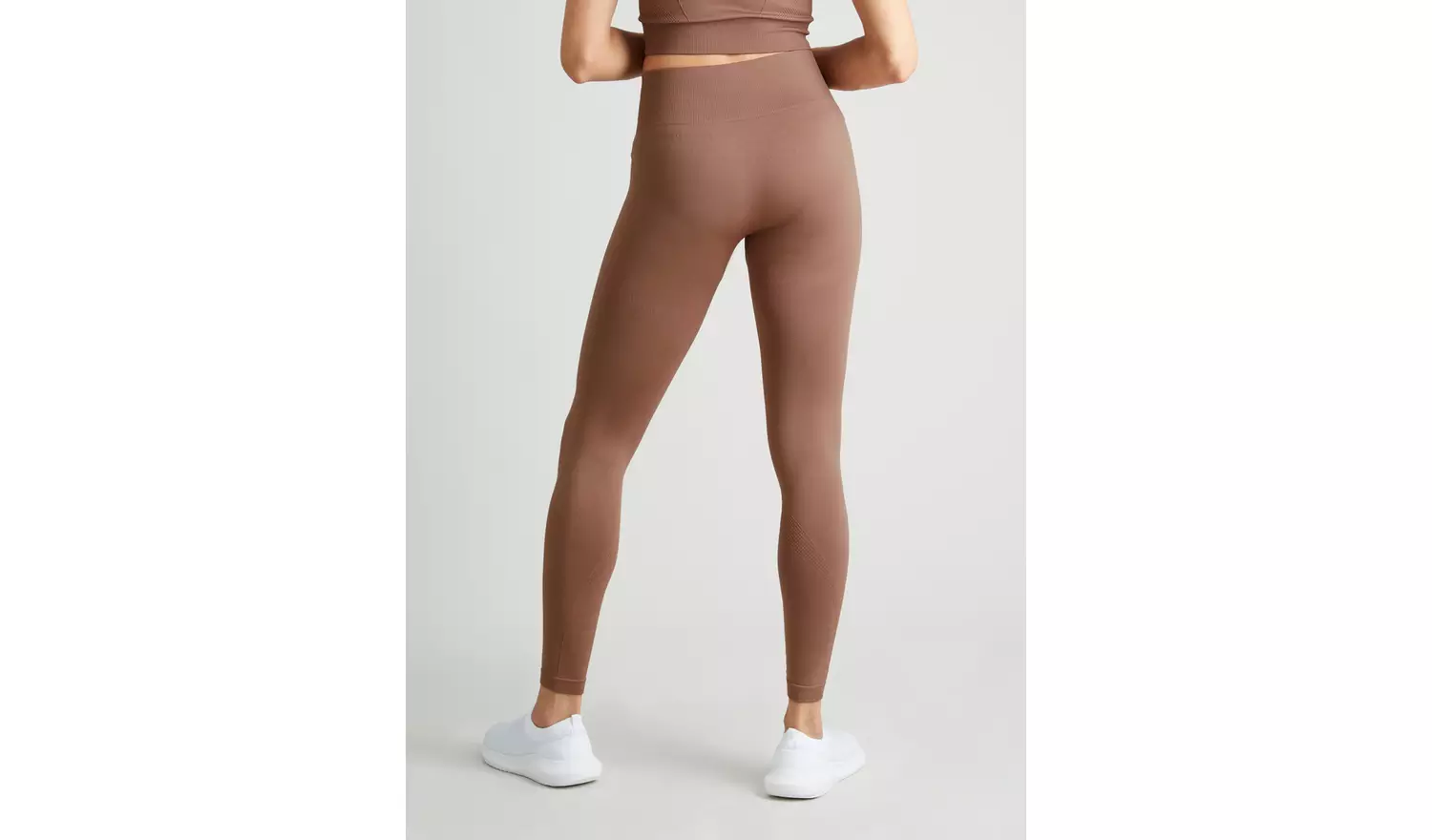 Active Brown Seamless Coord Leggings - M