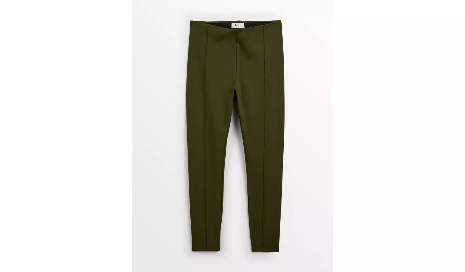 Khaki Smart Ponte Pintuck Leggings 14R