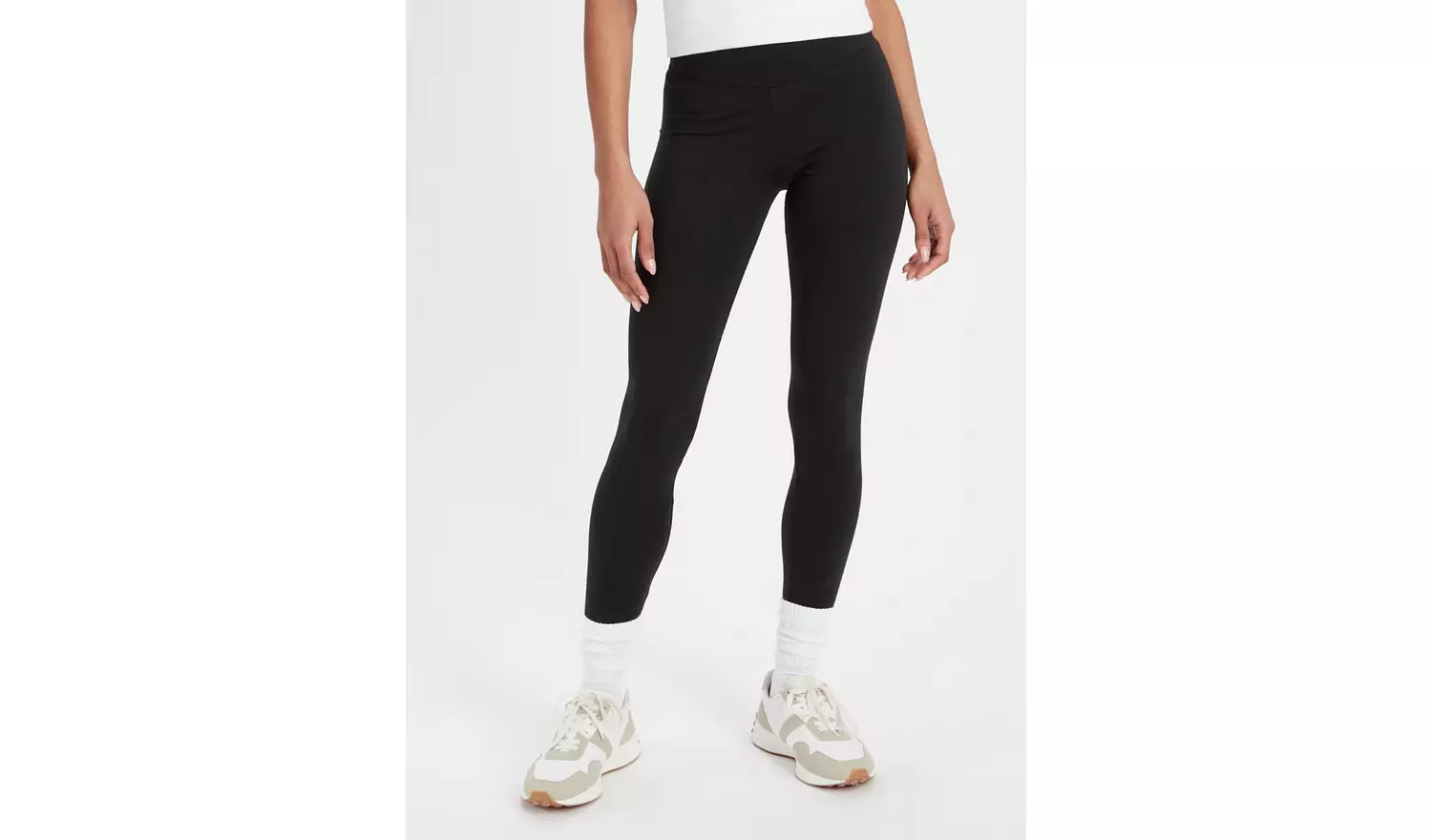 Black Cotton Modal Leggings12-14