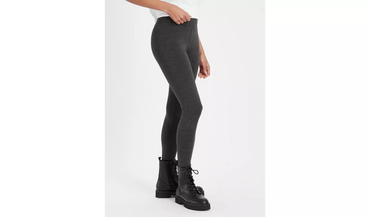 Grey Cotton Modal Leggings 16-18