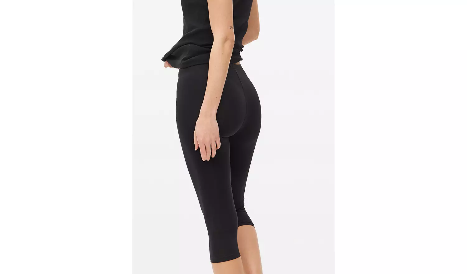 Black Cropped Leggings 2 Pack M